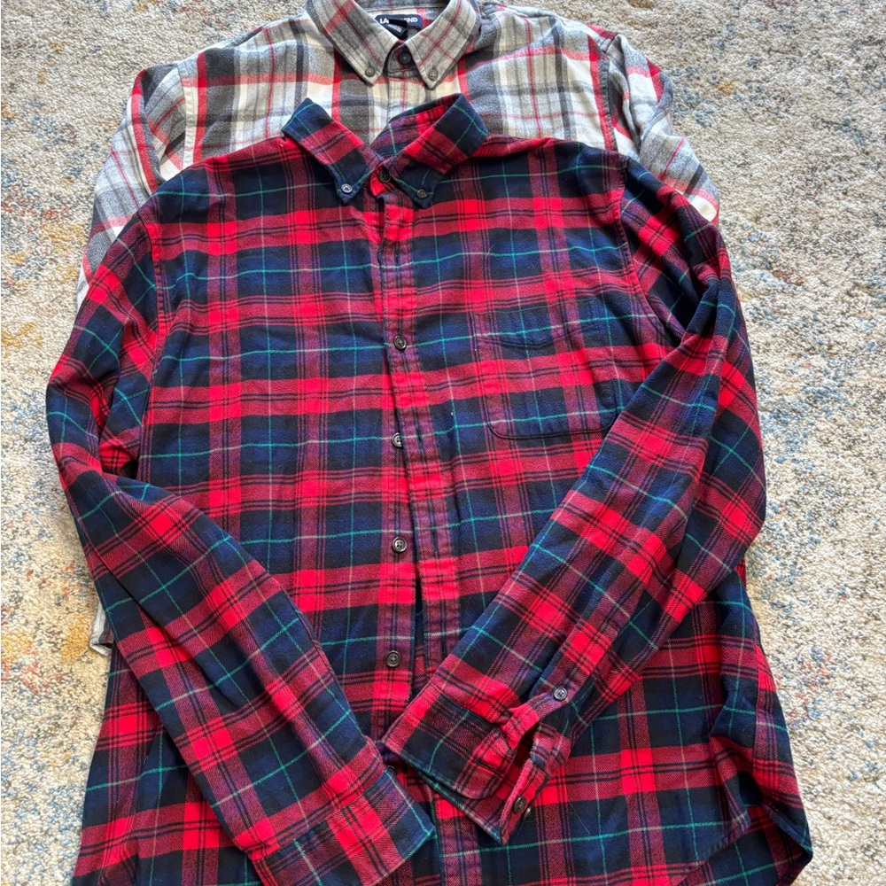 Lands' End Men's lot of Flannel Plaid Shirts